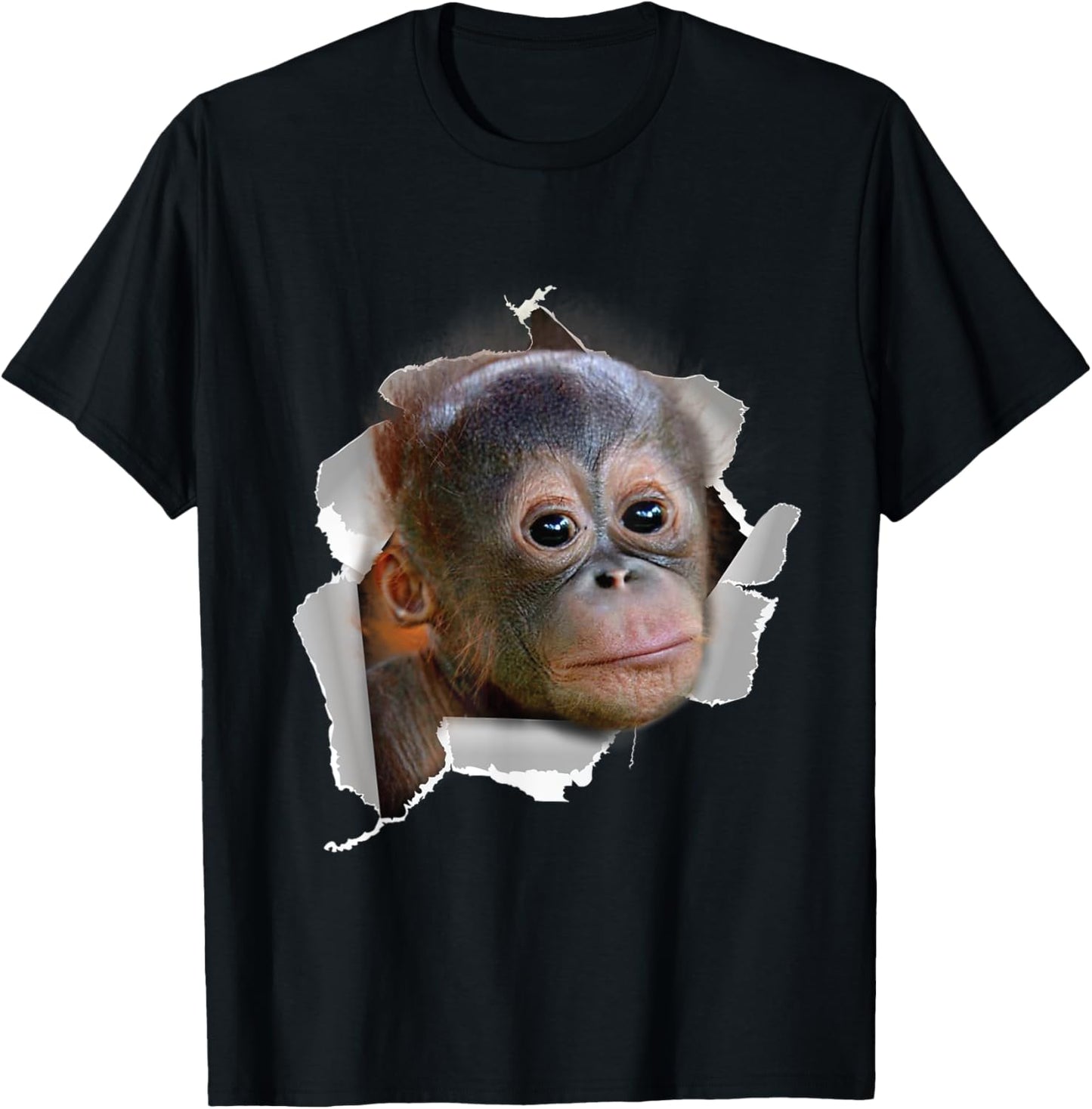 Funny Monkey Baby Orang Utan Orang Utan Face Costume T-Shirt - T-Shirt | Black