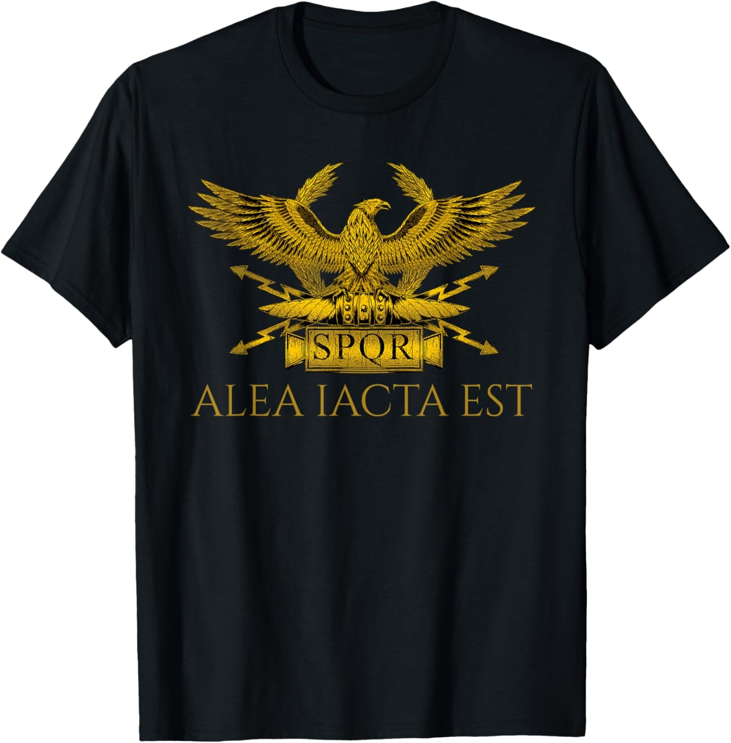 Julius Caesar Quote - Alea Iacta Est - SPQR - Roman History T-Shirt - T-Shirt | Black
