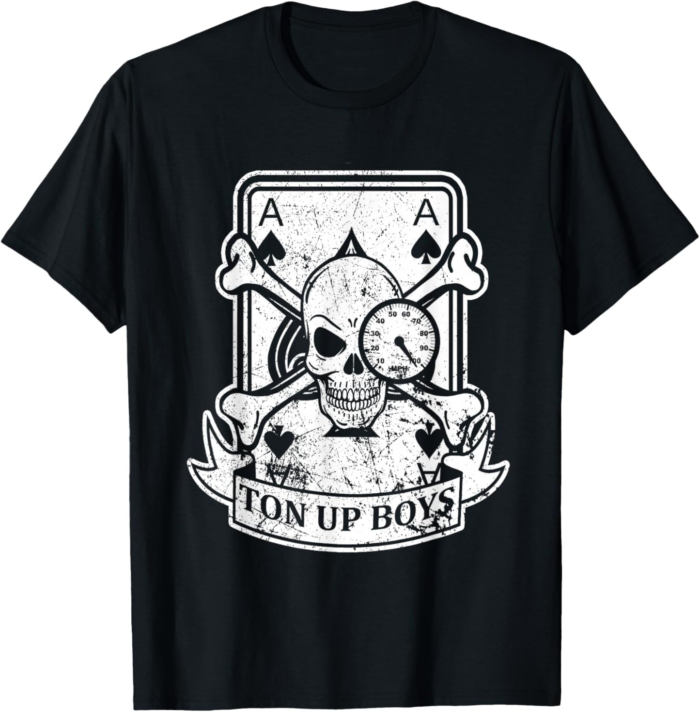 Ton Up Boys, Ace Cafe Biker Motorcyclist design T-Shirt - T-Shirt | Black