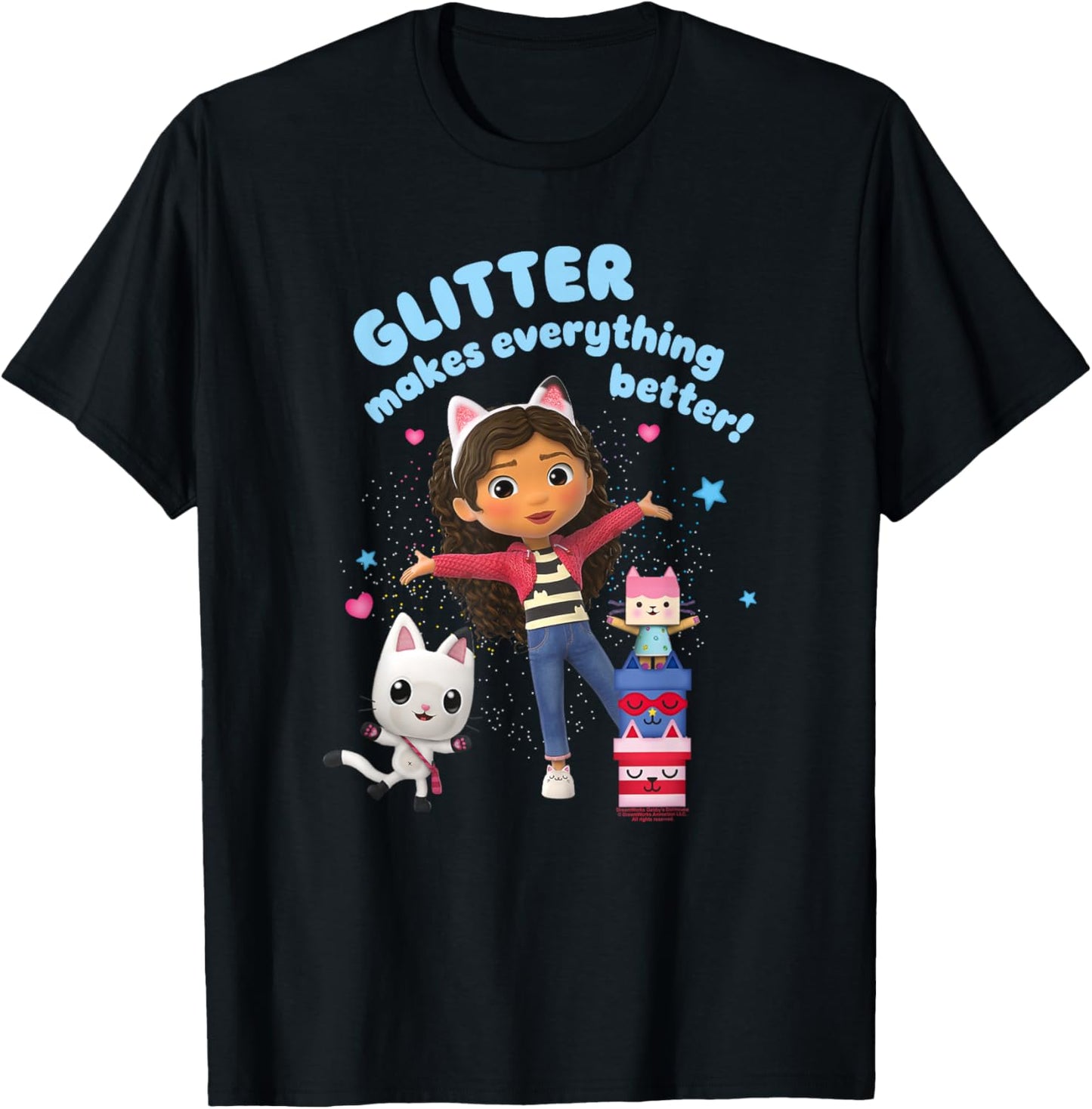 Gabby's Dollhouse Glitter Makes Everything Better T-Shirt - T-Shirt | Black