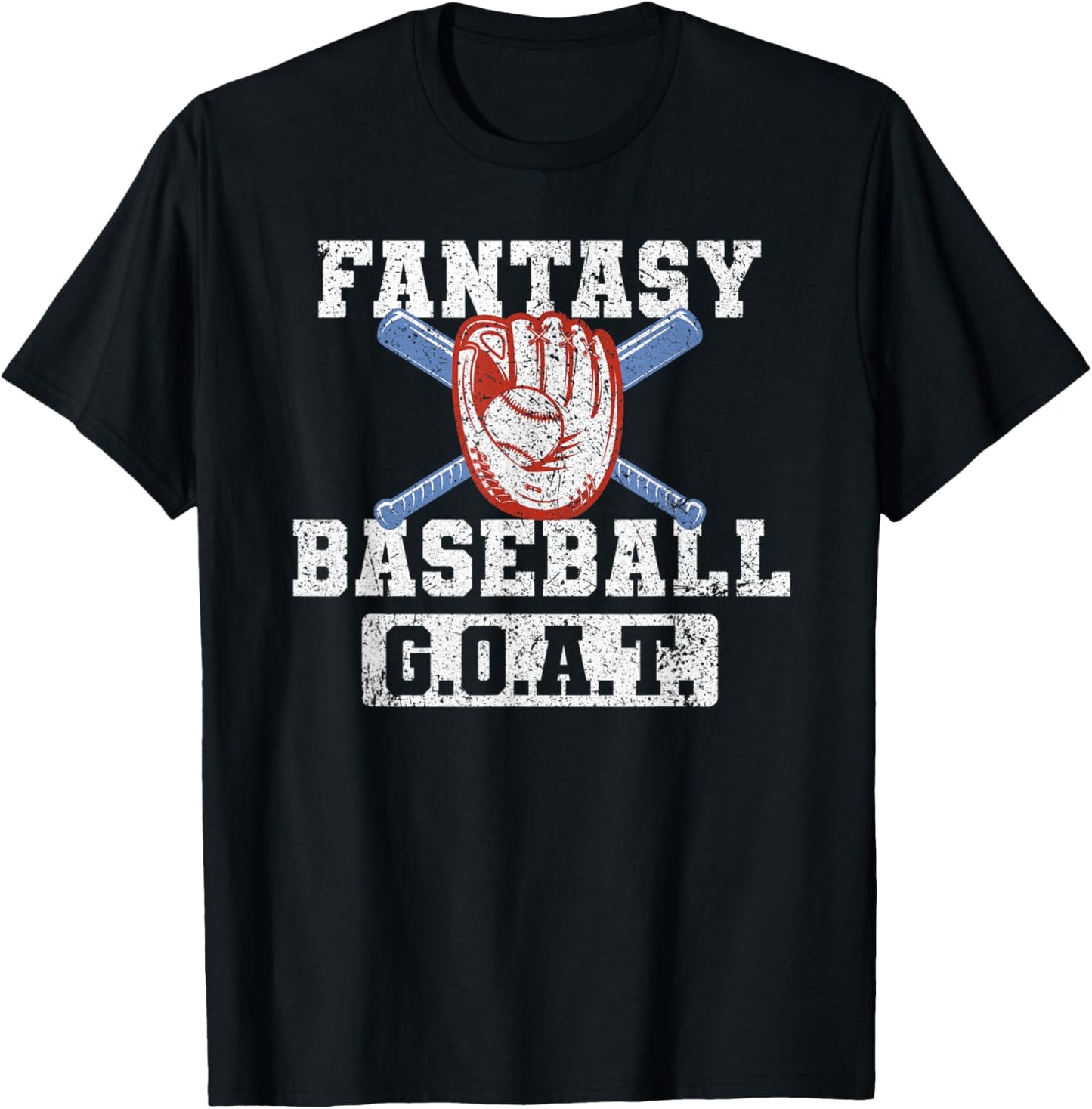 Funny Fantasy Baseball League Fantasy Baseball GOAT T-Shirt - T-Shirt | Black