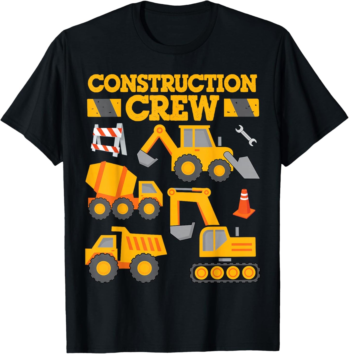 Construction Crew Worker Excavator Shirt Toddler Boys Girls T-Shirt - T-Shirt | Black