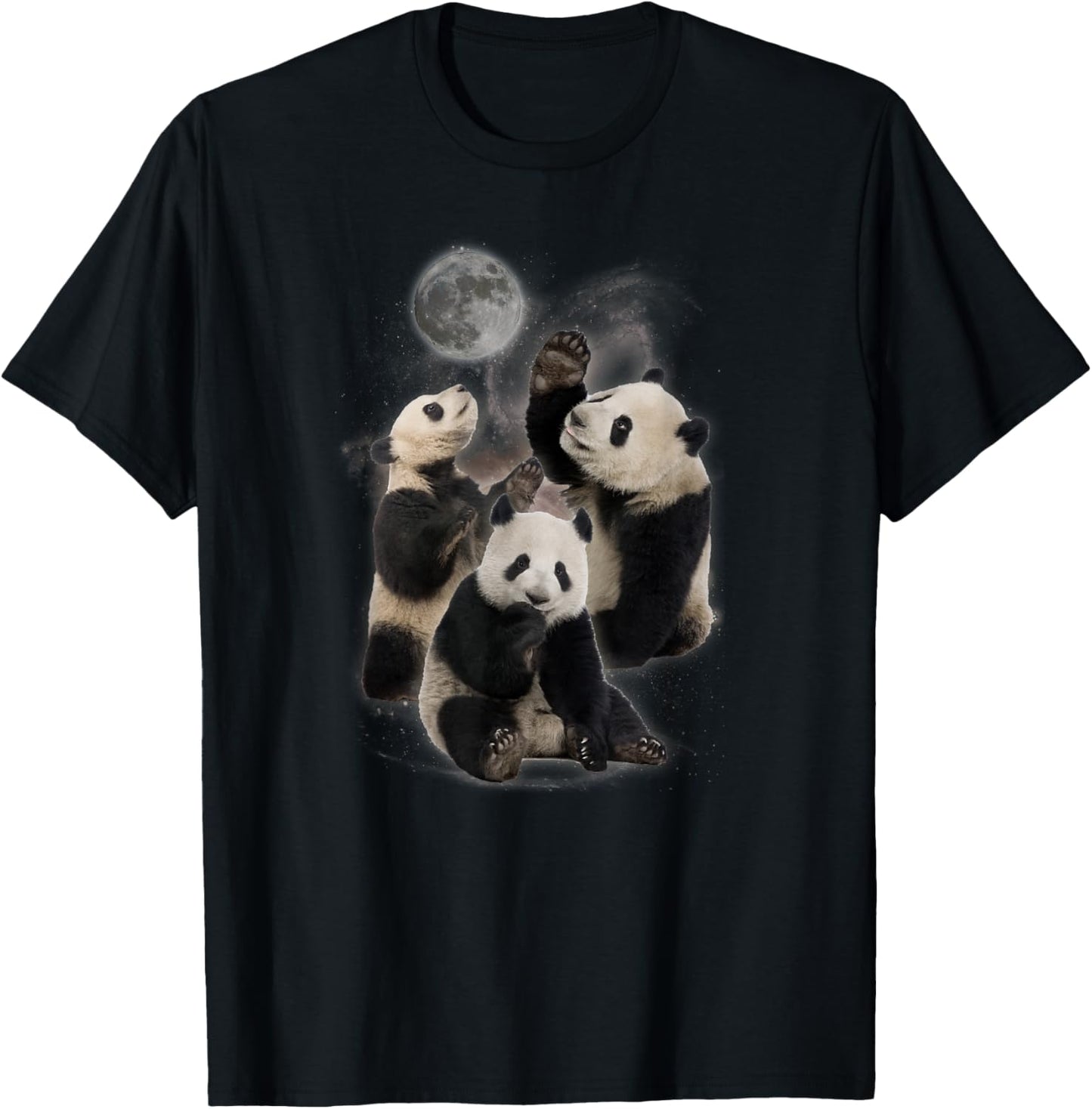 Howling at the Moon Shirt - Funny Panda Shirt - Panda Black T-Shirt - T-Shirt | Black