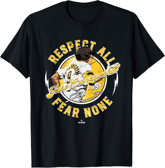 Respect All Fear None Jake Cronenworth San Diego MLBPA T-Shirt - T-Shirt | Black