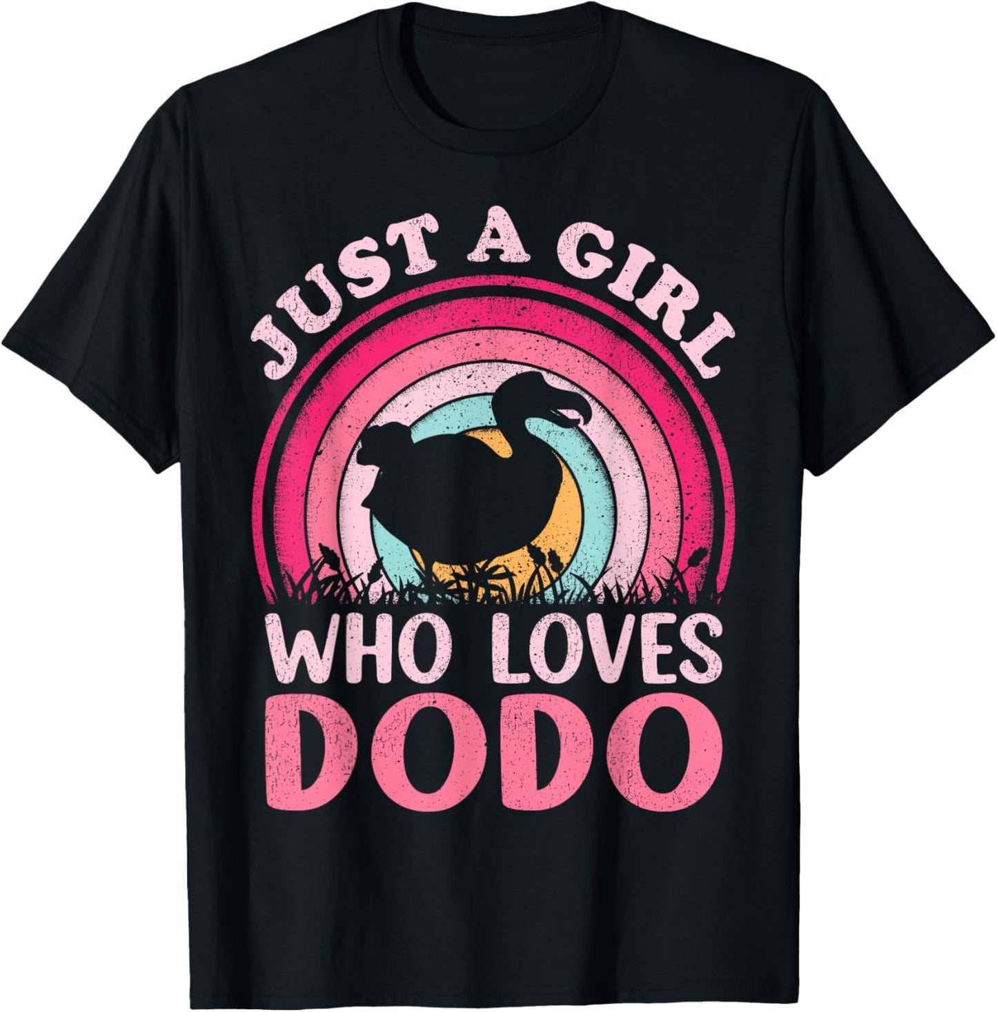 Dodo Bird Vintage Retro Just A Girl Who Loves Dodo T-Shirt - T-Shirt | Black