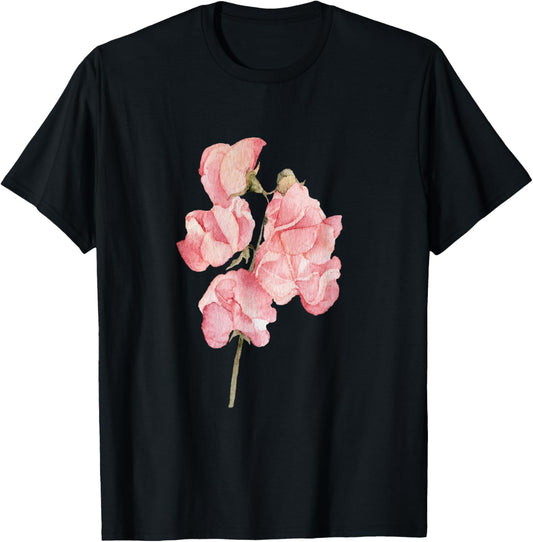 Sweet pea flower T-Shirt - T-Shirt | Black