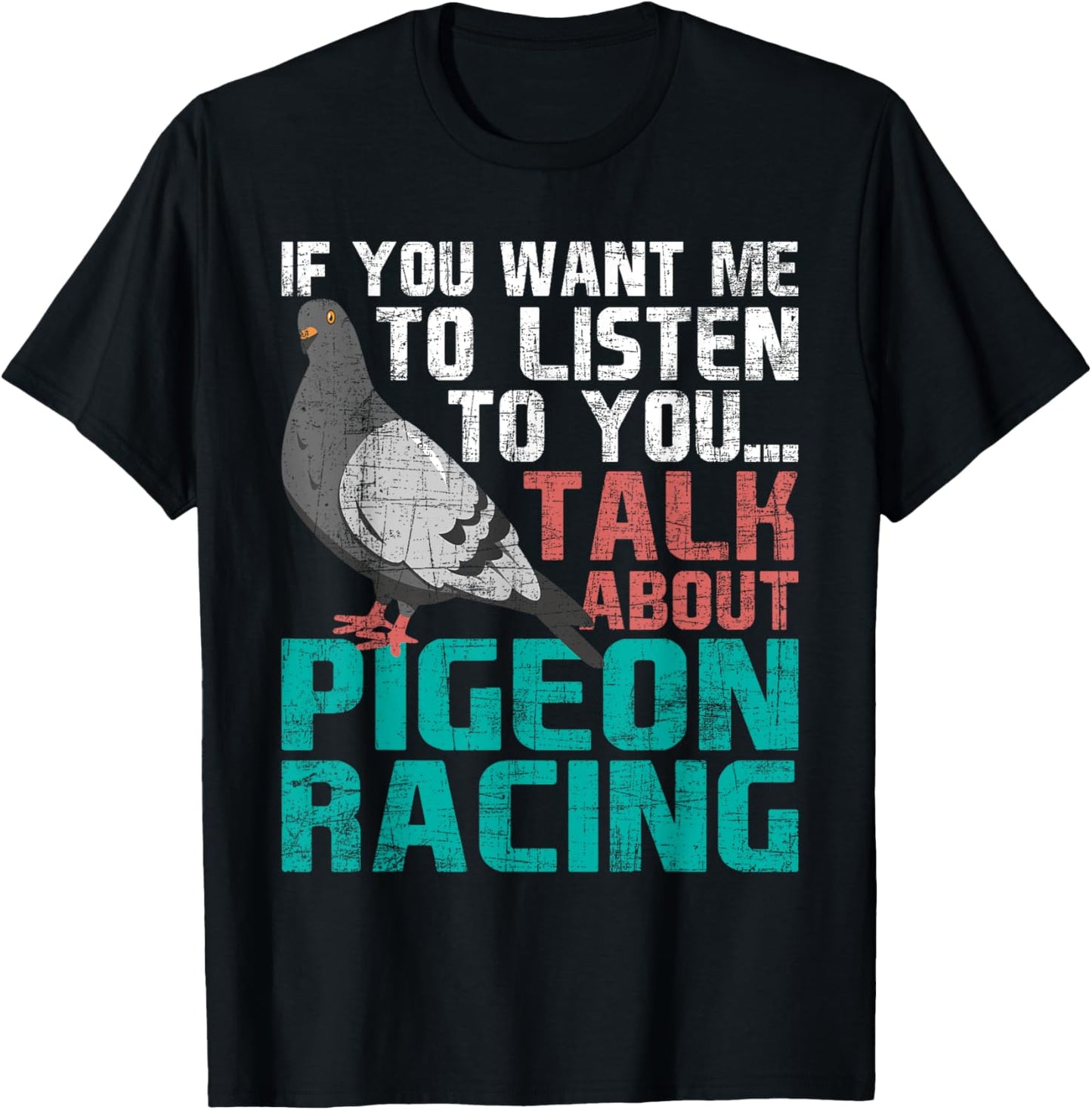 Let's Talk About Pigeon Racing - Birdwatching Birdwatcher T-Shirt - T-Shirt | Black