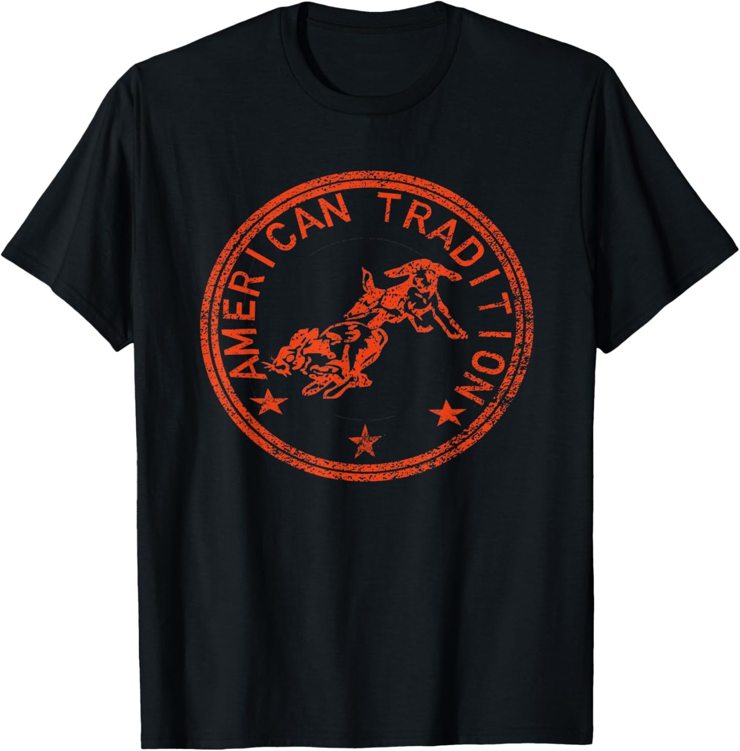 Rabbit Hunter - Beagle - Chasing Tail - American Tradition T-Shirt - T-Shirt | Black
