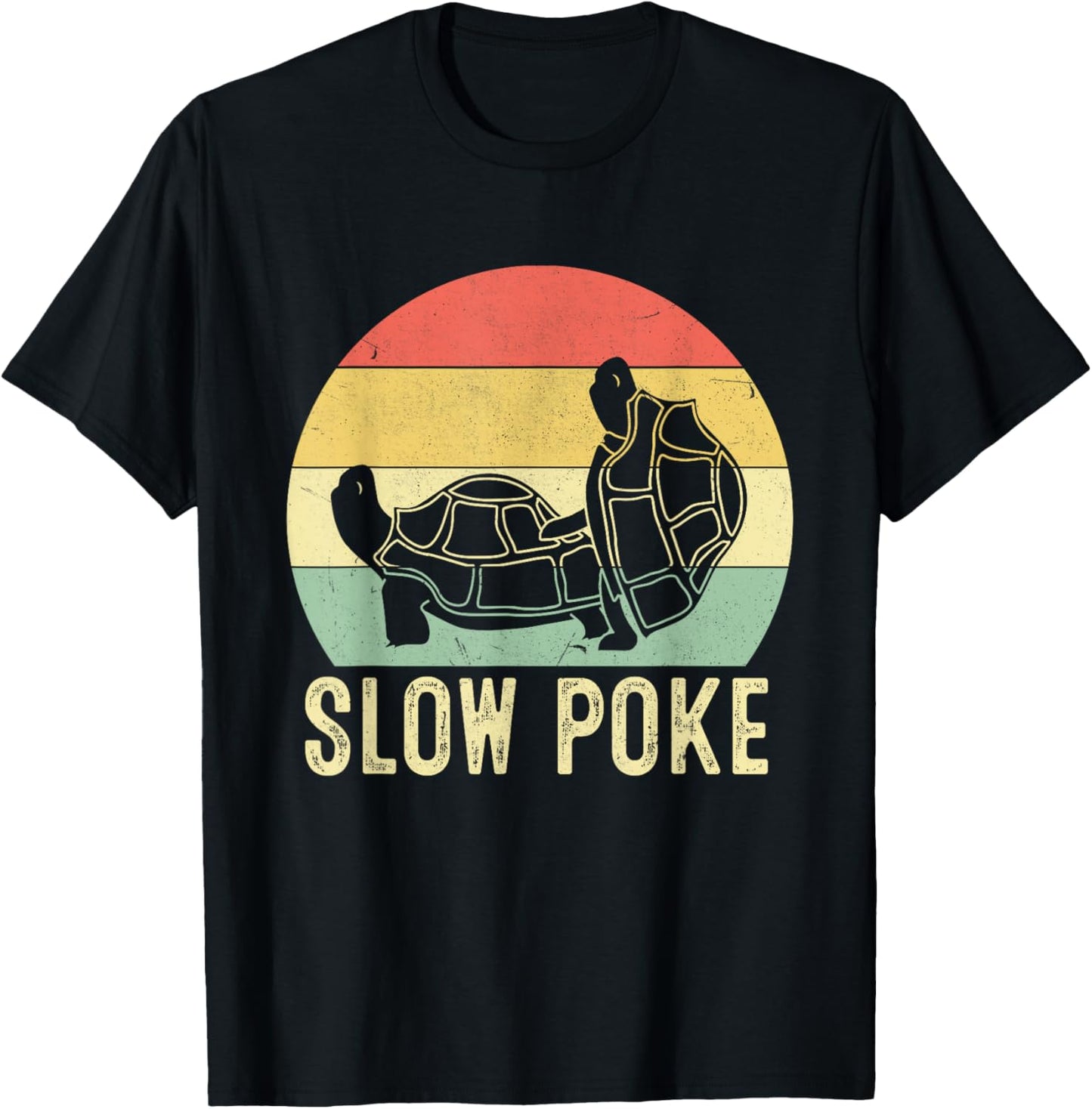 Retro Vintage Turtle Funny Slow Poke Turtle Lovers T-Shirt - T-Shirt | Black