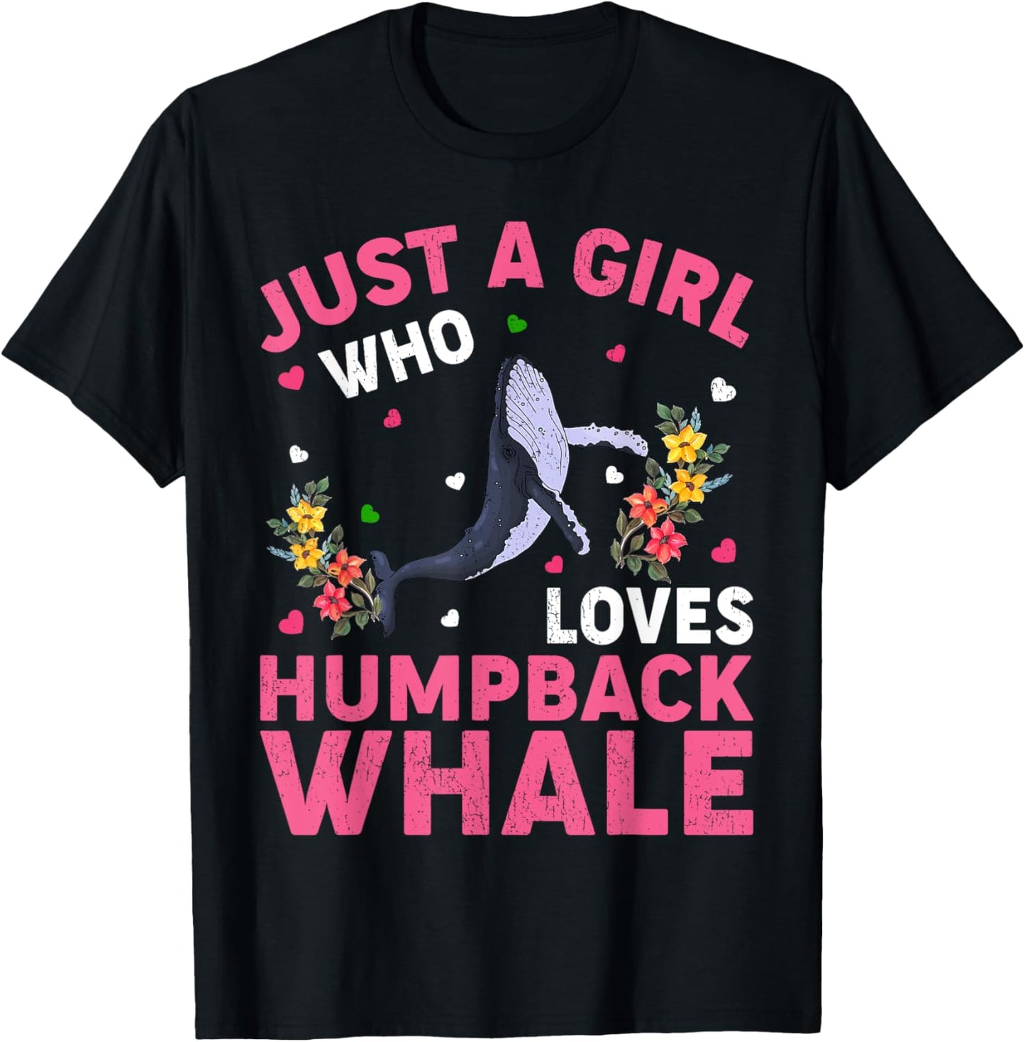 Humpback Whale Lover Just A Girl Who Loves Humpback Whale T-Shirt - T-Shirt | Black