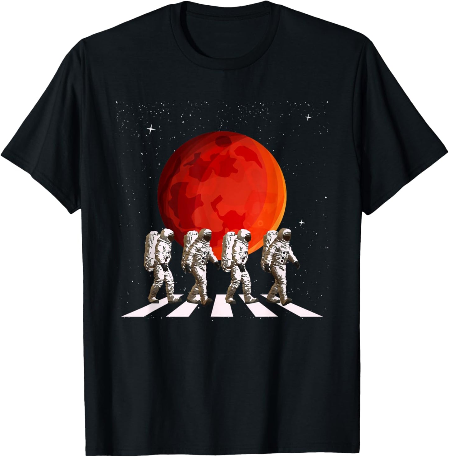 Walking Astronauts - Spaceman Planets Space Galaxy T-Shirt - T-Shirt | Black