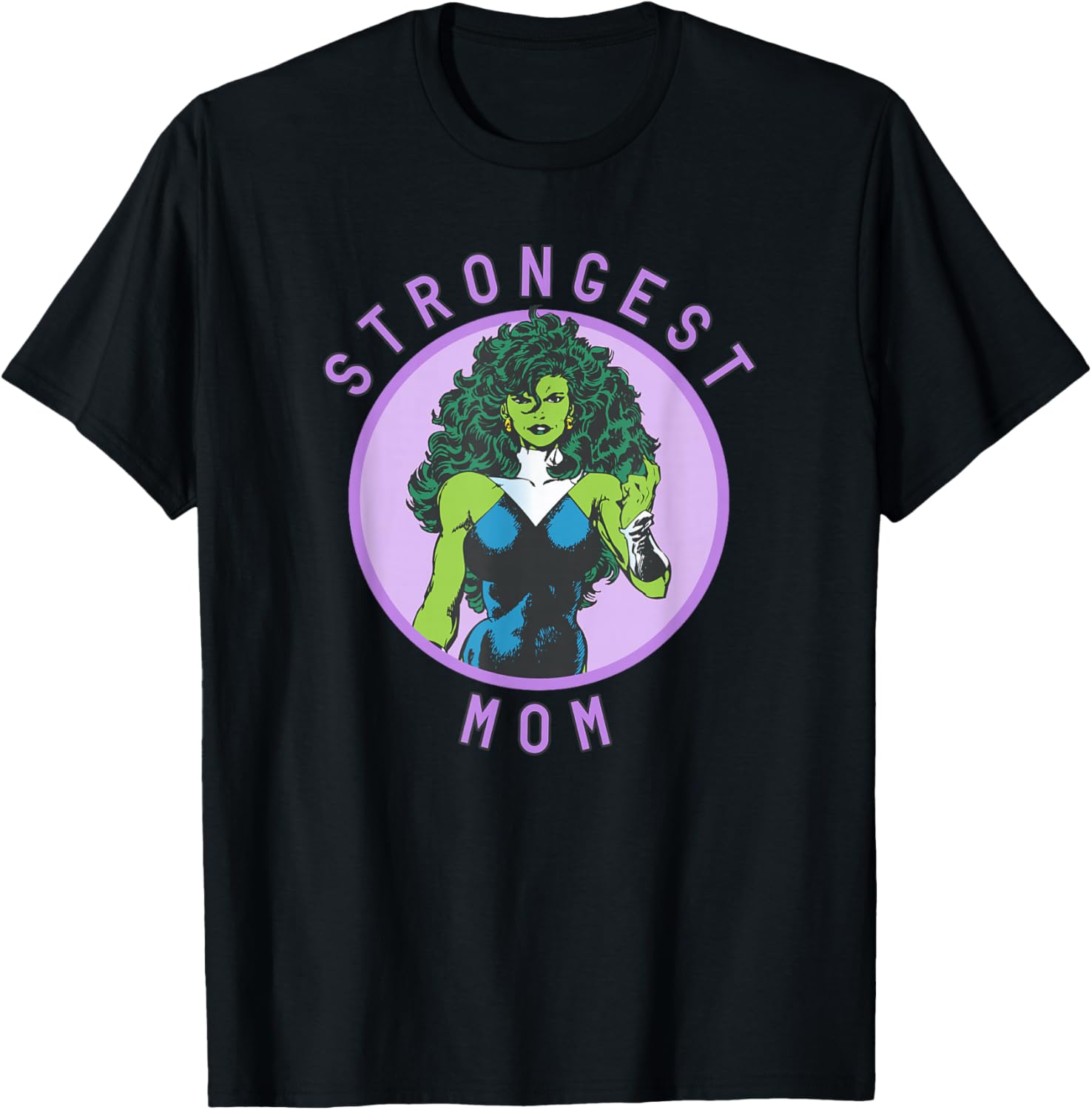Marvel Mother's Day She-Hulk Strongest Mom Big Chest Logo T-Shirt - T-Shirt | Black