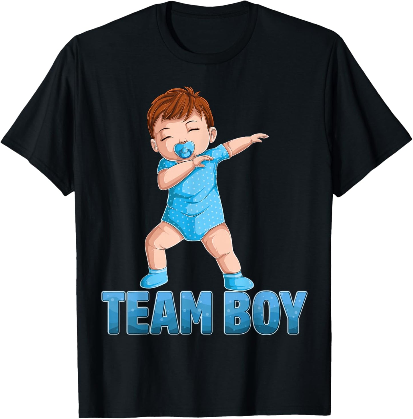 Gender Reveal Party Team Boy Baby Announcement Women Men Small T-Shirt - T-Shirt | Black