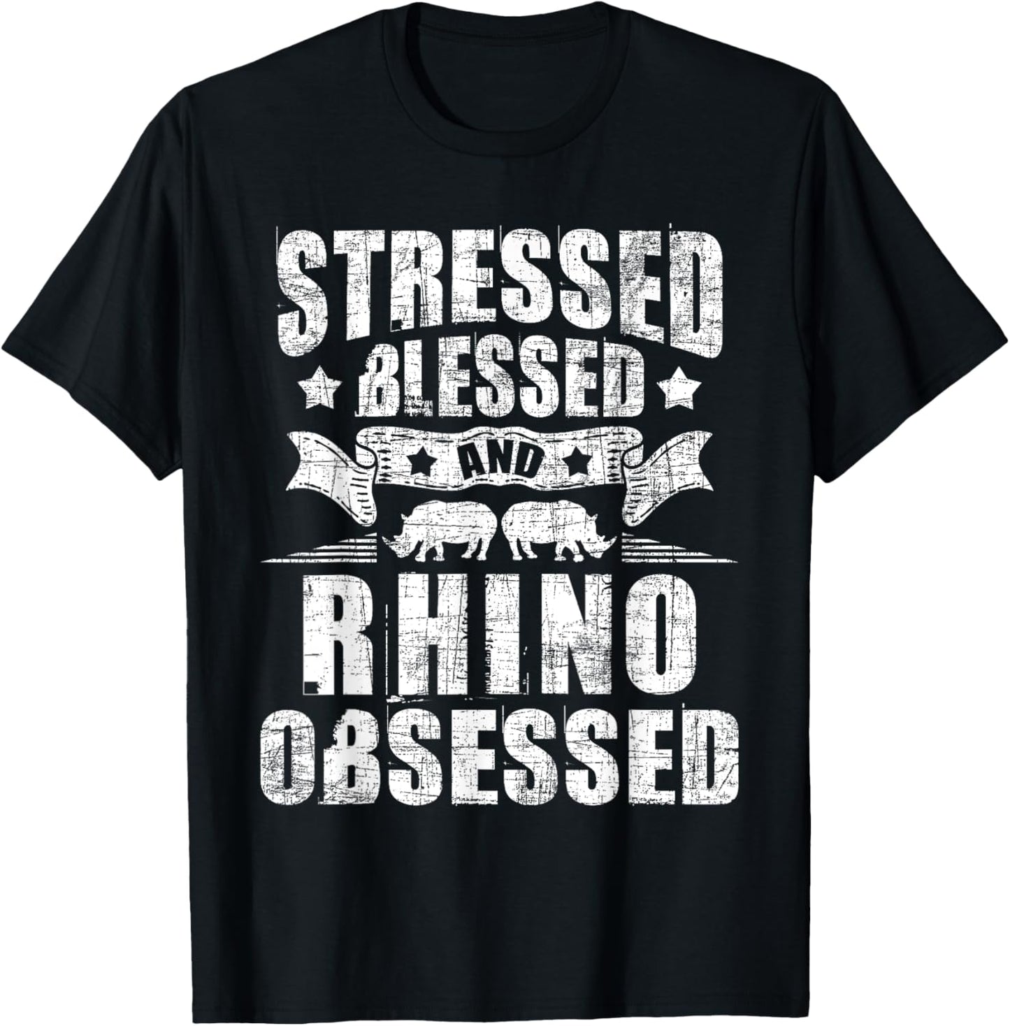 Rhino Obsessed - Safari Animal Lover Rhinoceros Zoologist T-Shirt - T-Shirt | Black