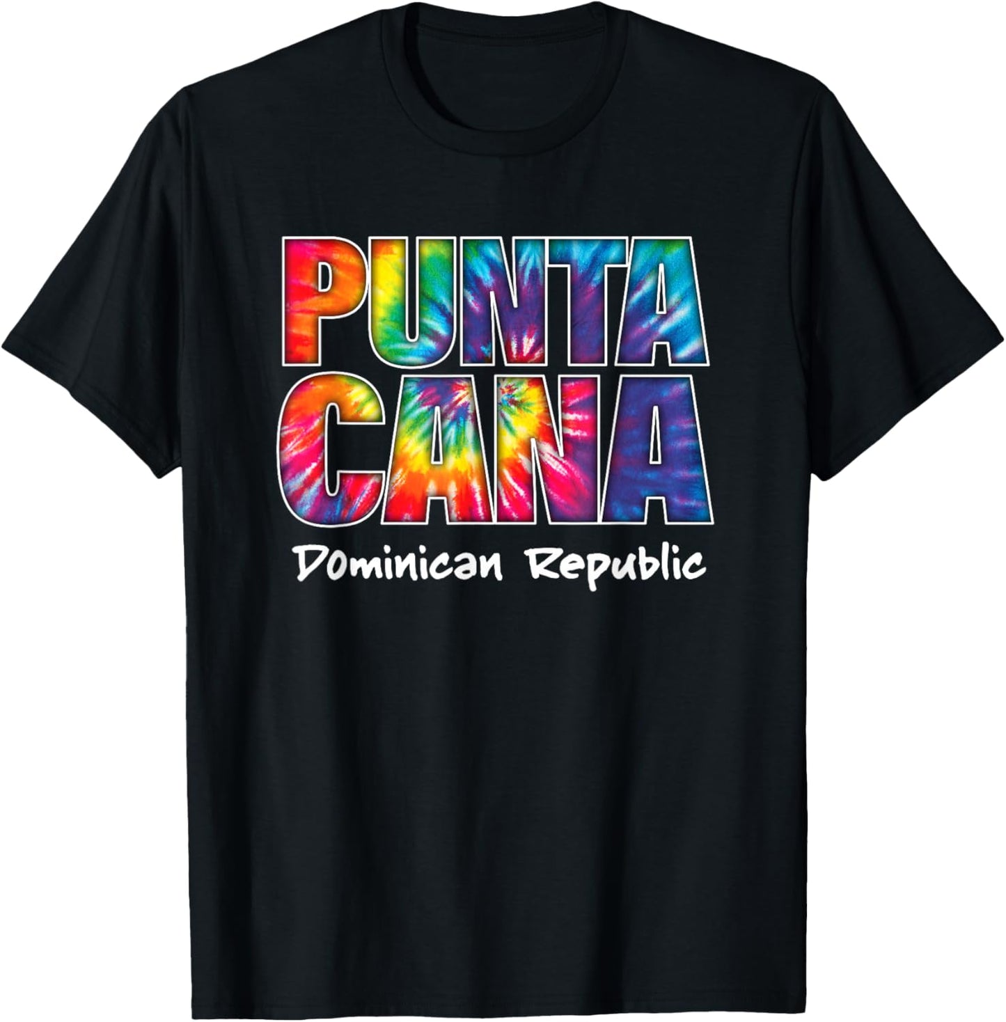 Vintage Punta Cana Retro Tie Dye Graphic T-Shirt - T-Shirt | Black