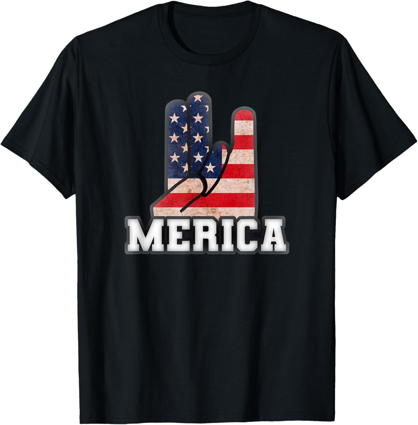 Merica - Patriotic America Shocker T-Shirt - T-Shirt | Black