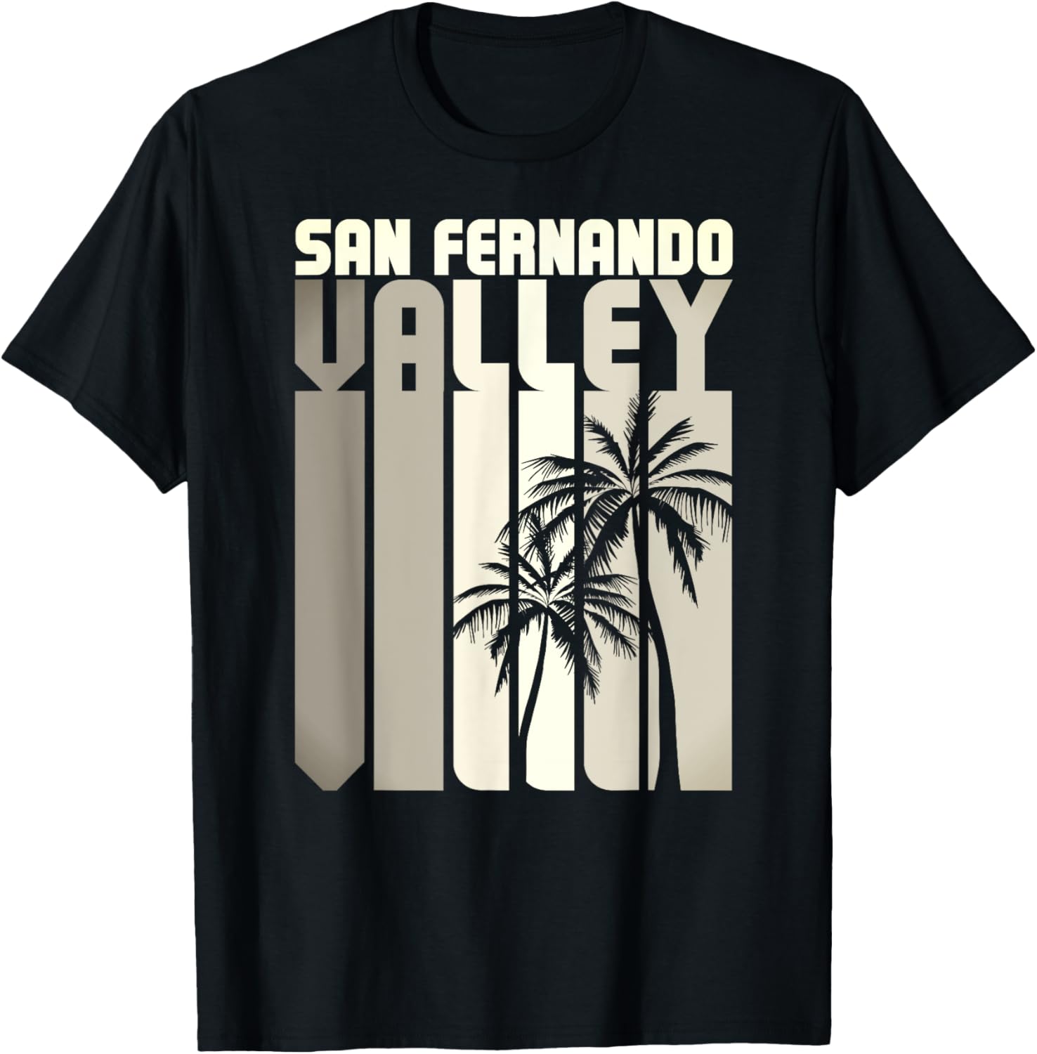 San Fernando Valley SFV California Van Nuys 818 Retro Palm T-Shirt - T-Shirt | Black