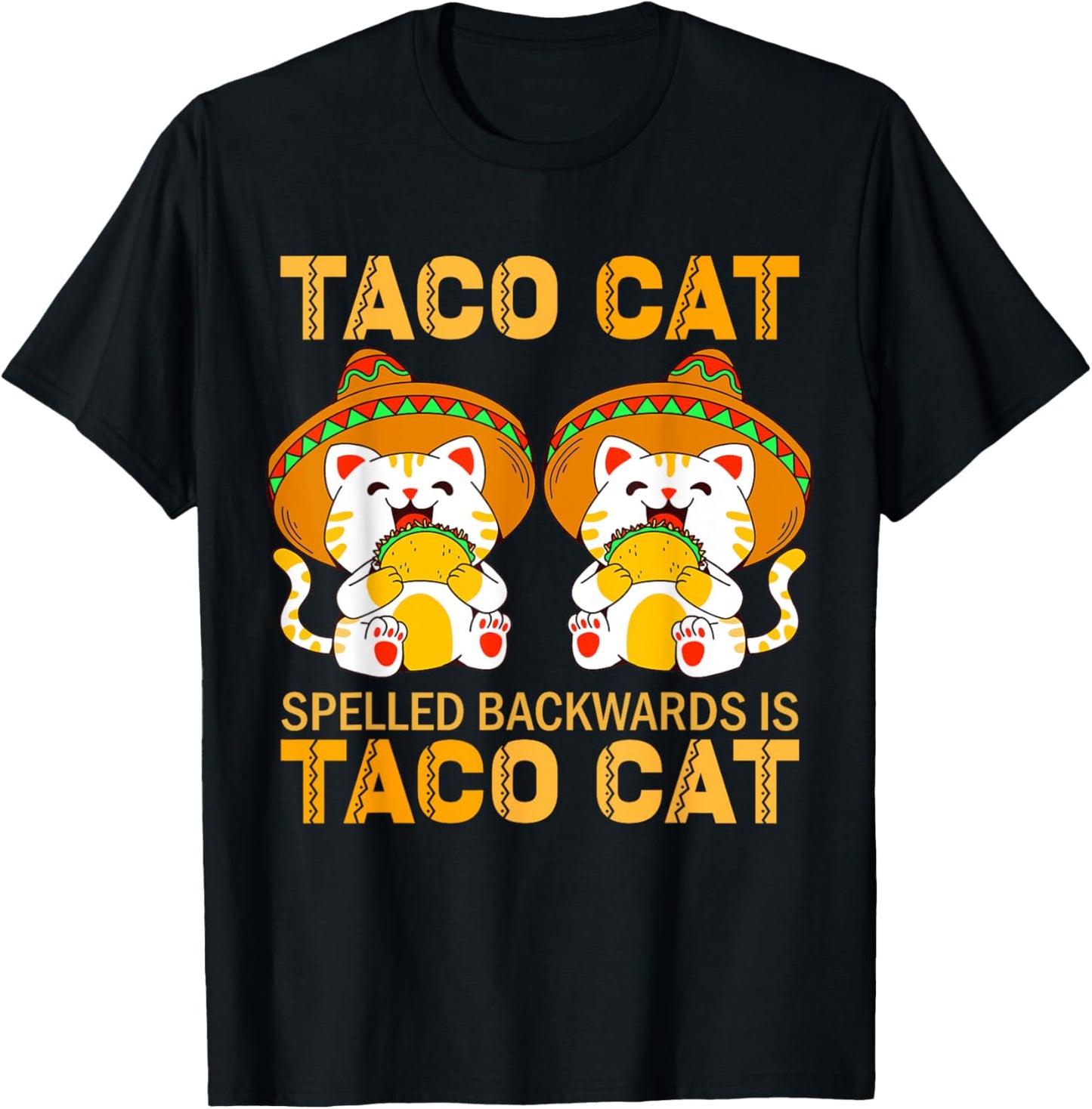 TacoCat for Kids Taco Cat Cinco de Mayo TacoCat Cat T-Shirt - T-Shirt | Black
