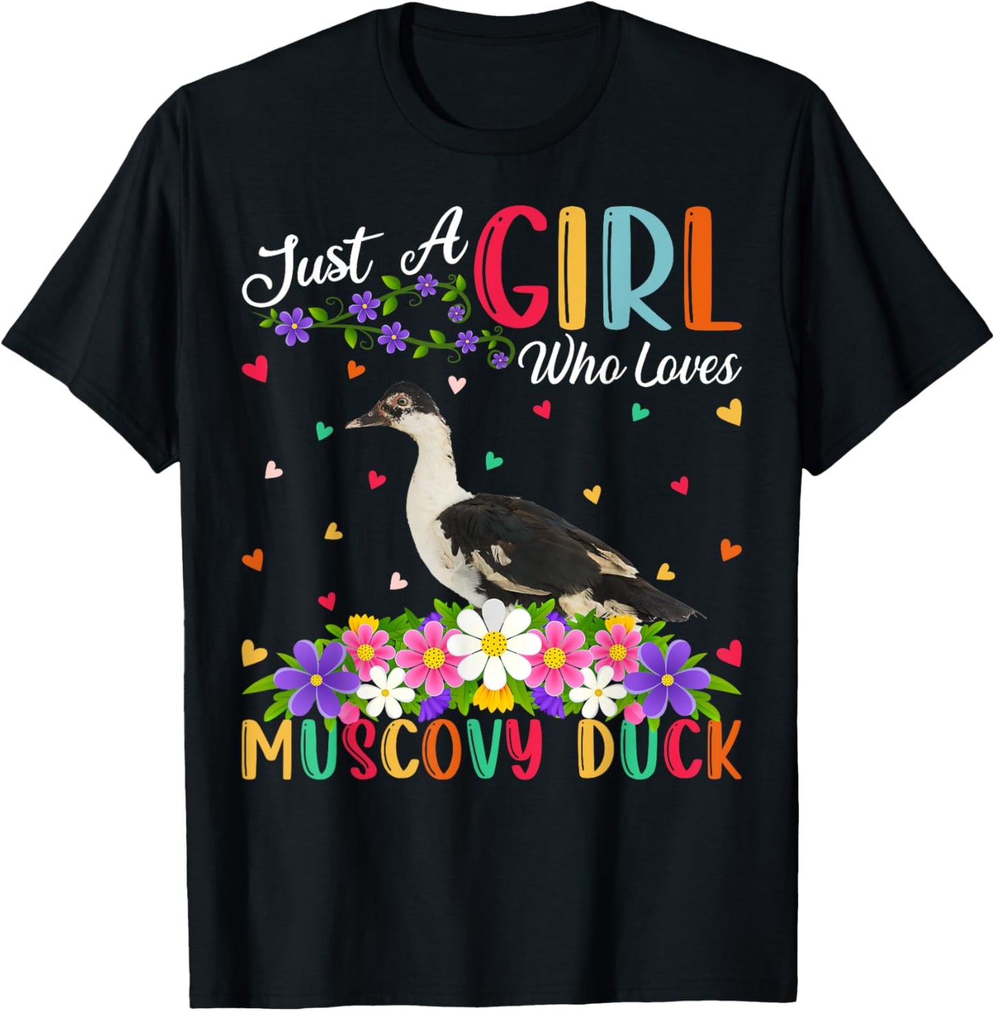 Muscovy Duck Bird Lover Just A Girl Who Loves Muscovy Ducks T-Shirt - T-Shirt | Black