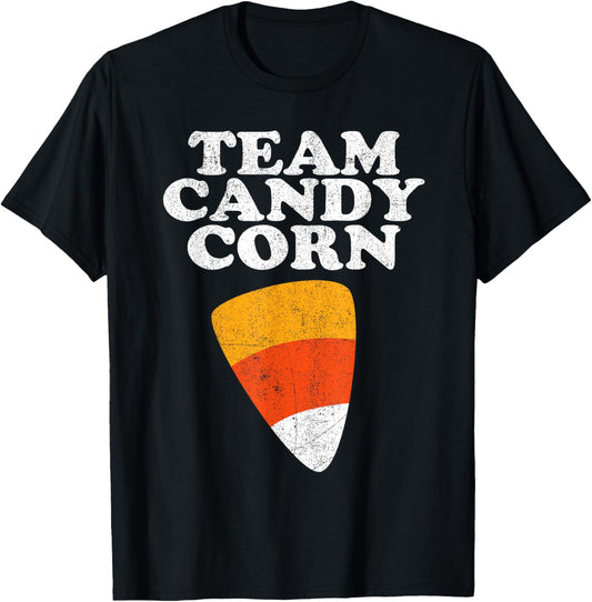 Team Candy Corn Funny Halloween Retro 80's 70's Costume T-Shirt - T-Shirt | Black