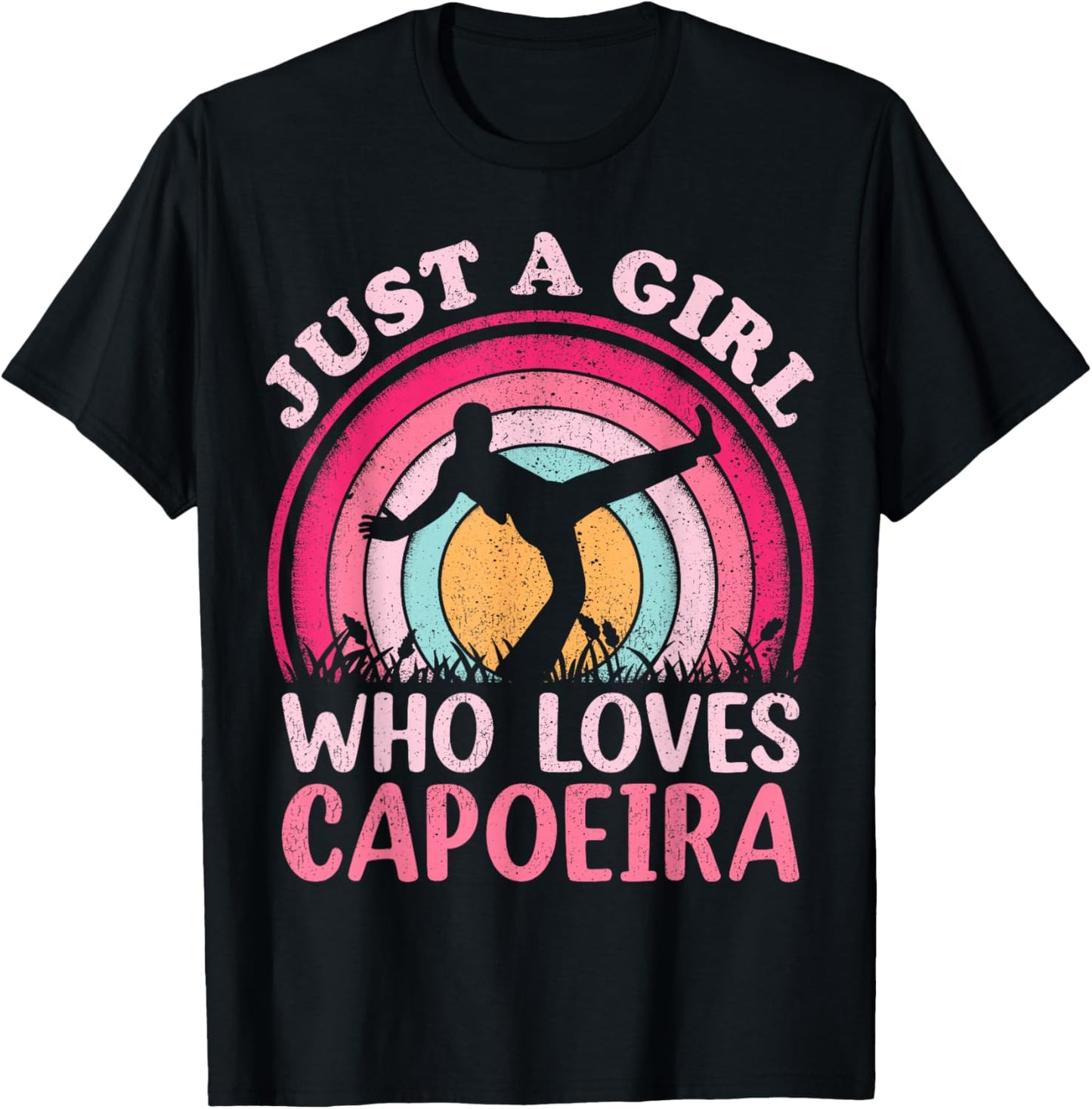 Vintage Retro Capoeira Dance Just A Girl Who Loves Capoeira T-Shirt - T-Shirt | Black