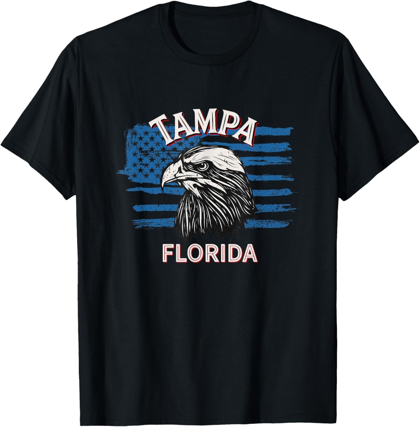 Retro Eagle USA Flag Florida - Vintage Tampa Men T-Shirt - T-Shirt | Black