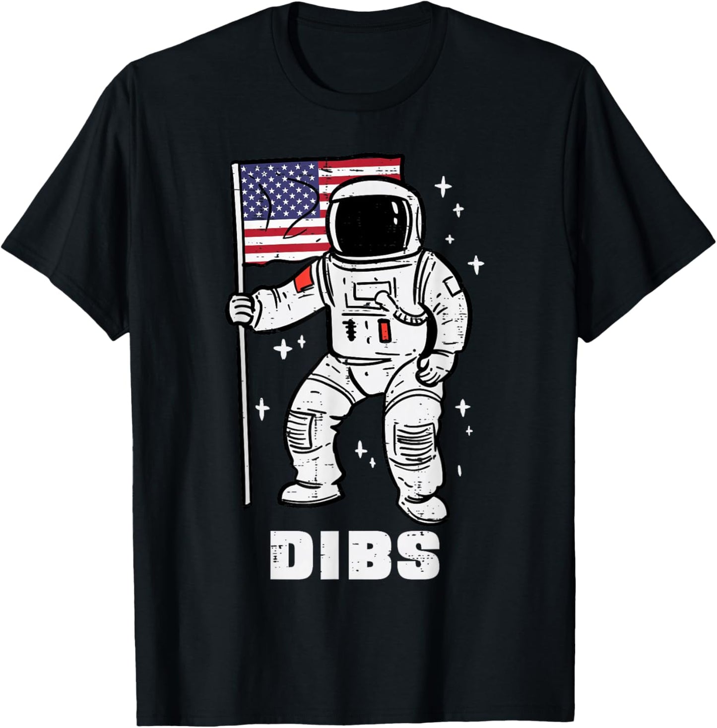 Space Astronaut Dibs Fourth July 4th Patriot Men Women Kids T-Shirt - T-Shirt | Black