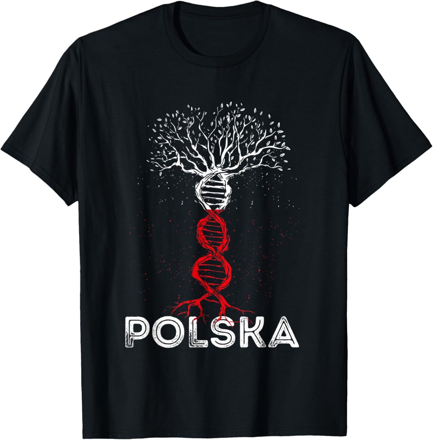 Polska DNA Tree Polish Roots Poland Flag Polish Pride Poland T-Shirt - T-Shirt | Black