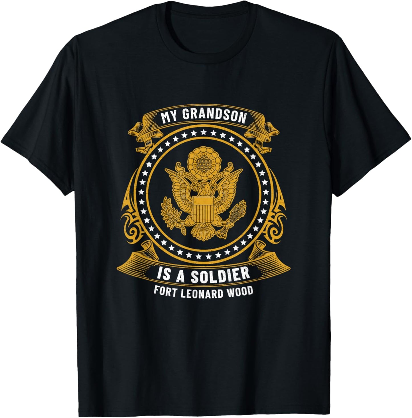 My Grandson Is A Soldier At Fort Leonard Wood Basic Training T-Shirt - T-Shirt | Black