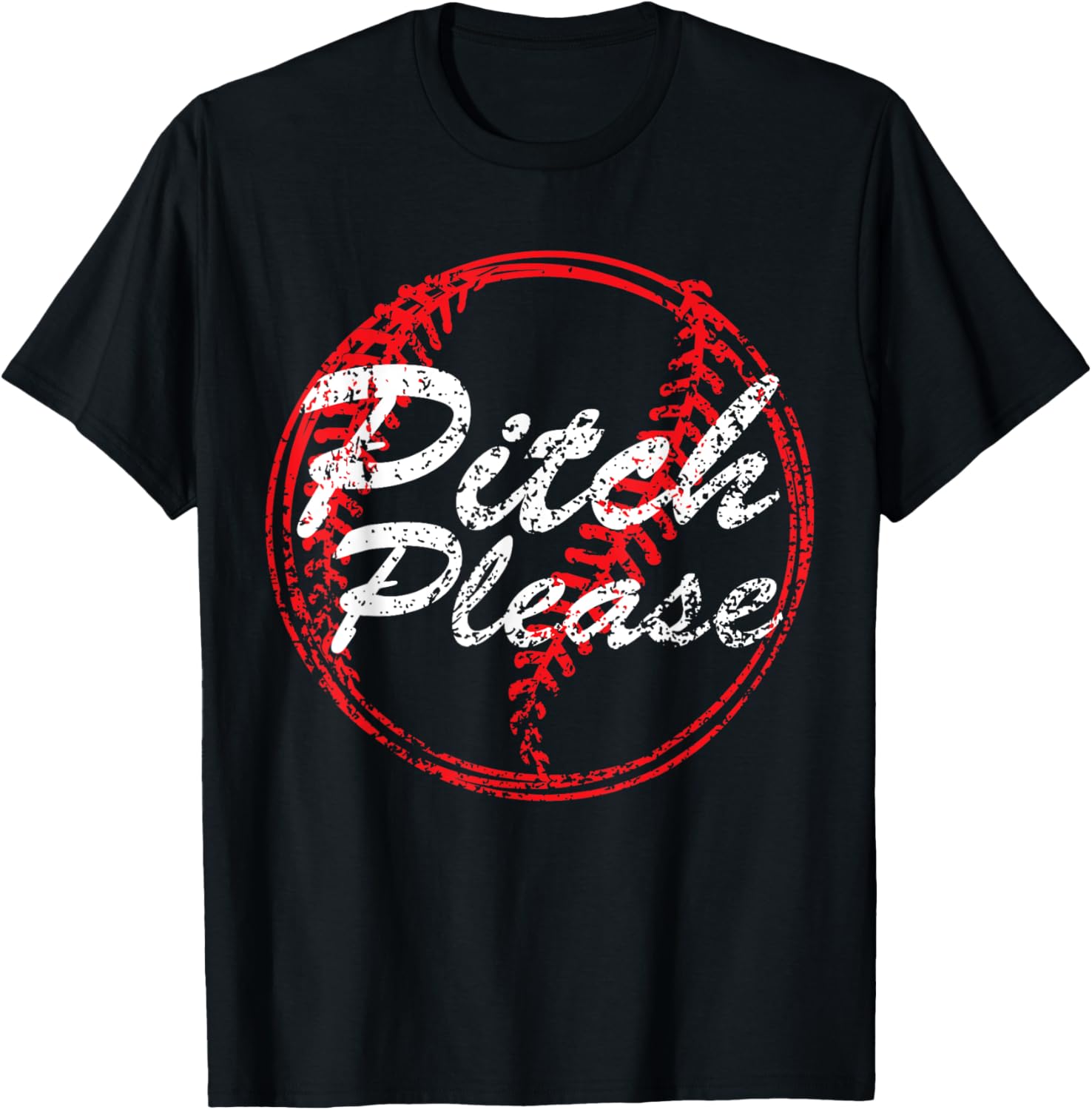 Pitch Please Baseball Mom , Baseball lovers, Cute Baseba T-Shirt - T-Shirt | Black