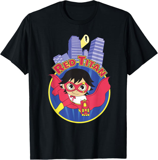 Ryan's World Titan Universe Red Titan T-Shirt - T-Shirt | Black