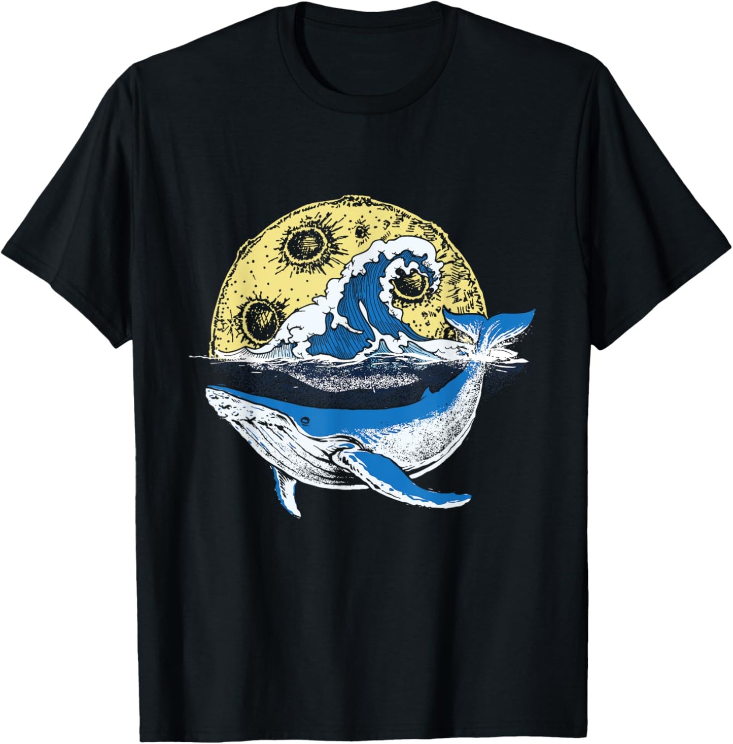 Artistic Whale Scenery - Whale Lover Whales Marine Biologist T-Shirt - T-Shirt | Black