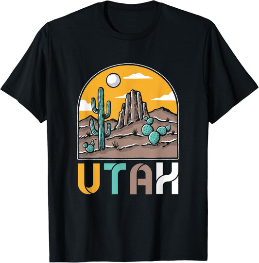 Utah Nature | National Park | Cactus Desert Utah T-Shirt - T-Shirt | Black