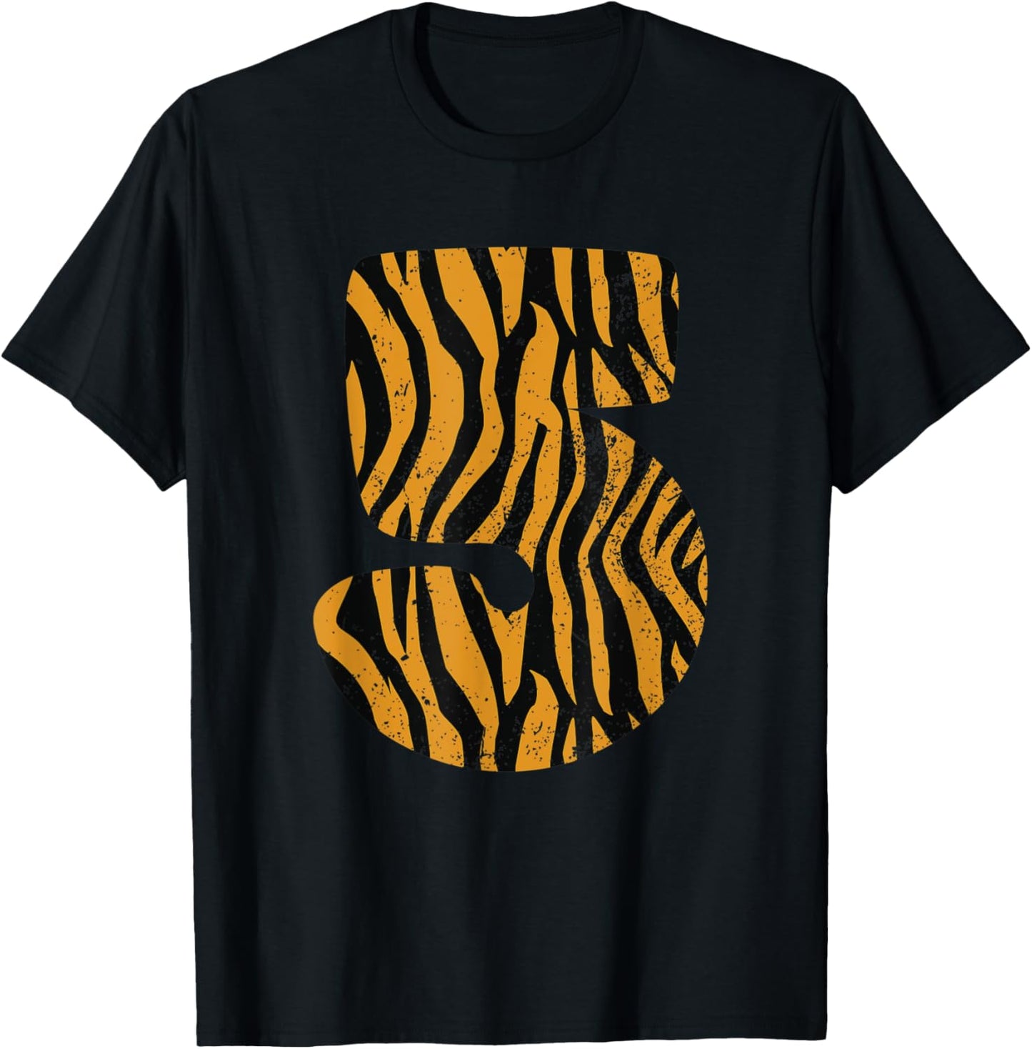 5 Years Old Tiger Themed - Tiger 5th Birthday Party T-Shirt - T-Shirt | Black