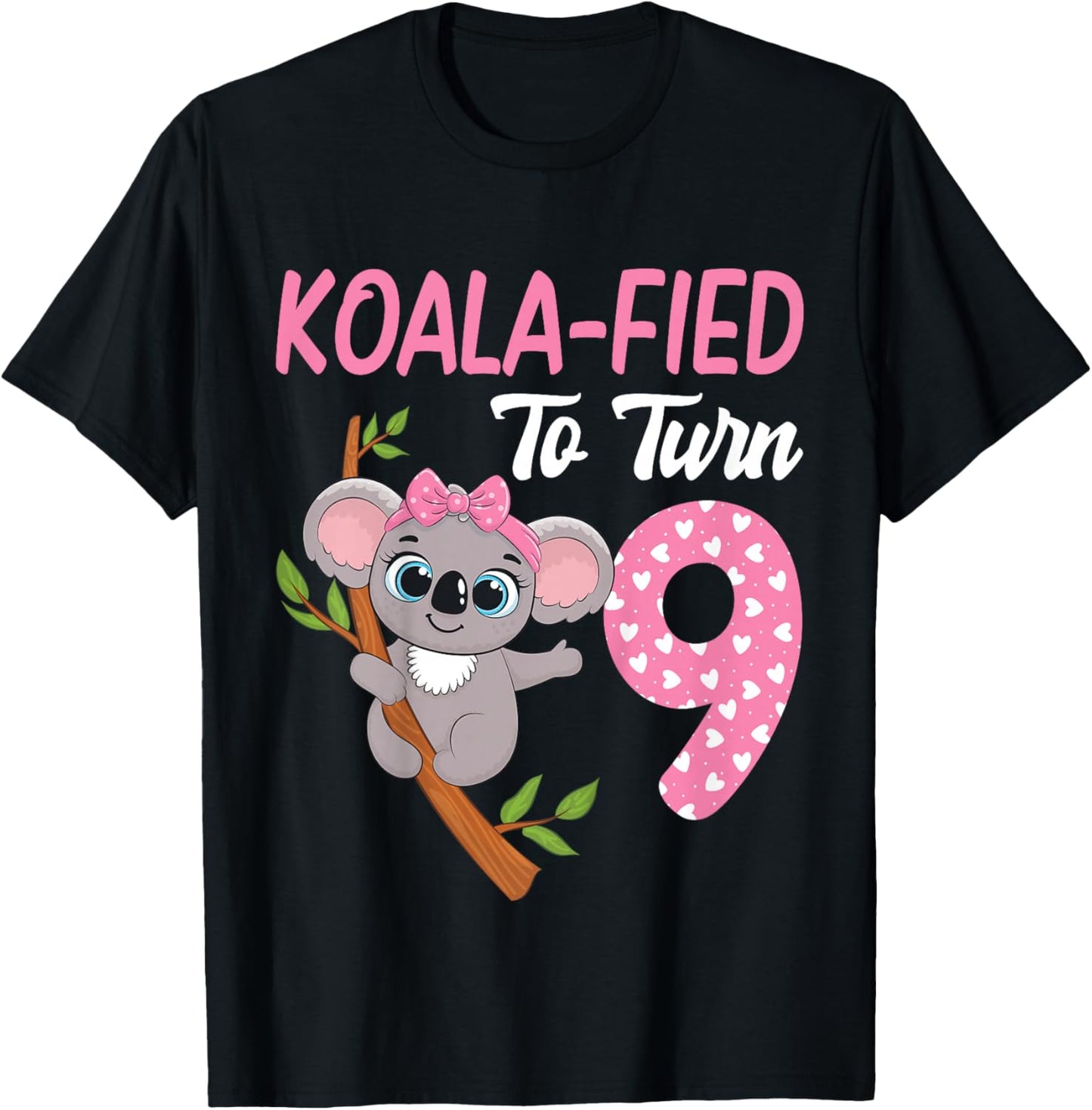 9 Year Old Koala 9th Birthday Party Animal Koala Lover T-Shirt - T-Shirt | Black