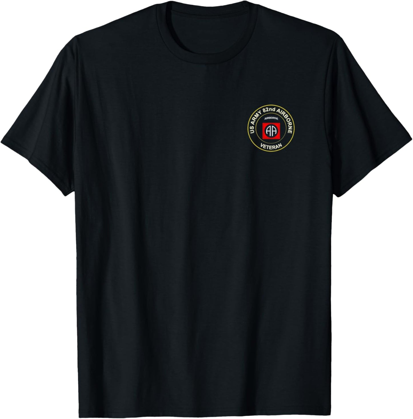 Army 82nd Airborne Division Paratrooper Veteran Flag Vintage T-Shirt - T-Shirt | Black