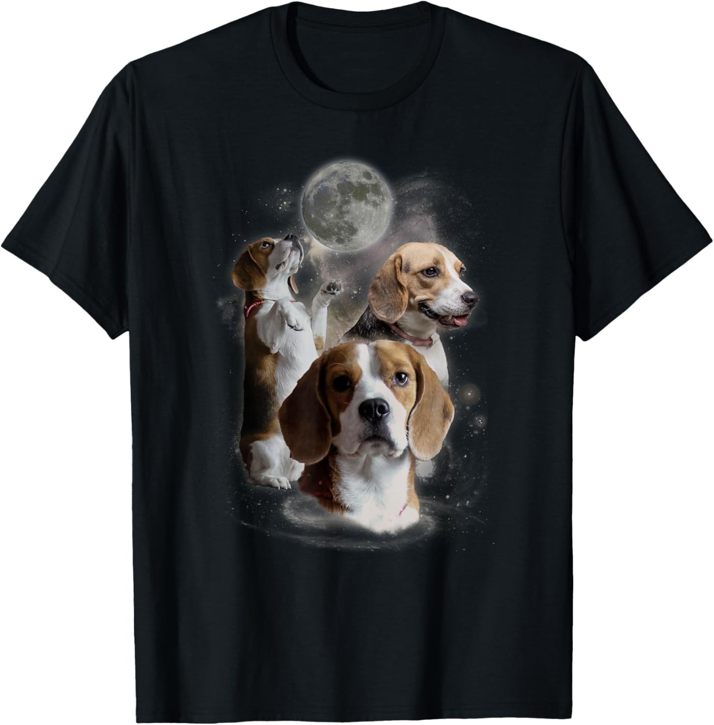 Howling at the Moon Shirt - Funny Beagle Shirt - Beagle T-Shirt - T-Shirt | Black