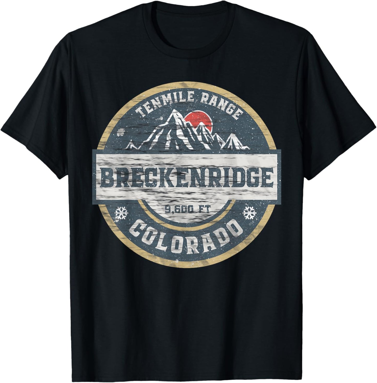Breckenridge Colorado Tenmile Range Rocky Mountains Skiing T-Shirt - T-Shirt | Black