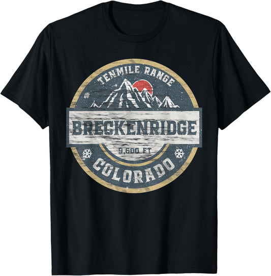 Breckenridge Colorado Tenmile Range Rocky Mountains Skiing T-Shirt - T-Shirt | Black