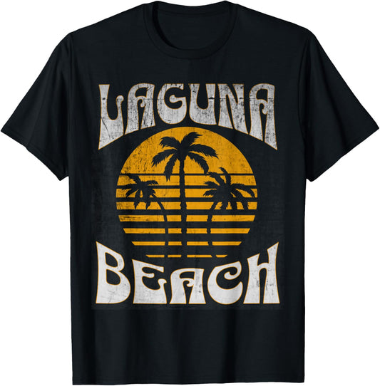 Laguna California Beach Summer Vacation Vintage Men Women Kids T-Shirt - T-Shirt | Black