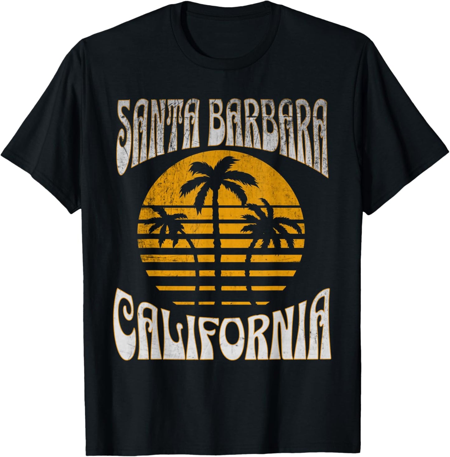 Santa Barbara California Beach Summer Vacation Vintage Women Kids T-Shirt - T-Shirt | Black