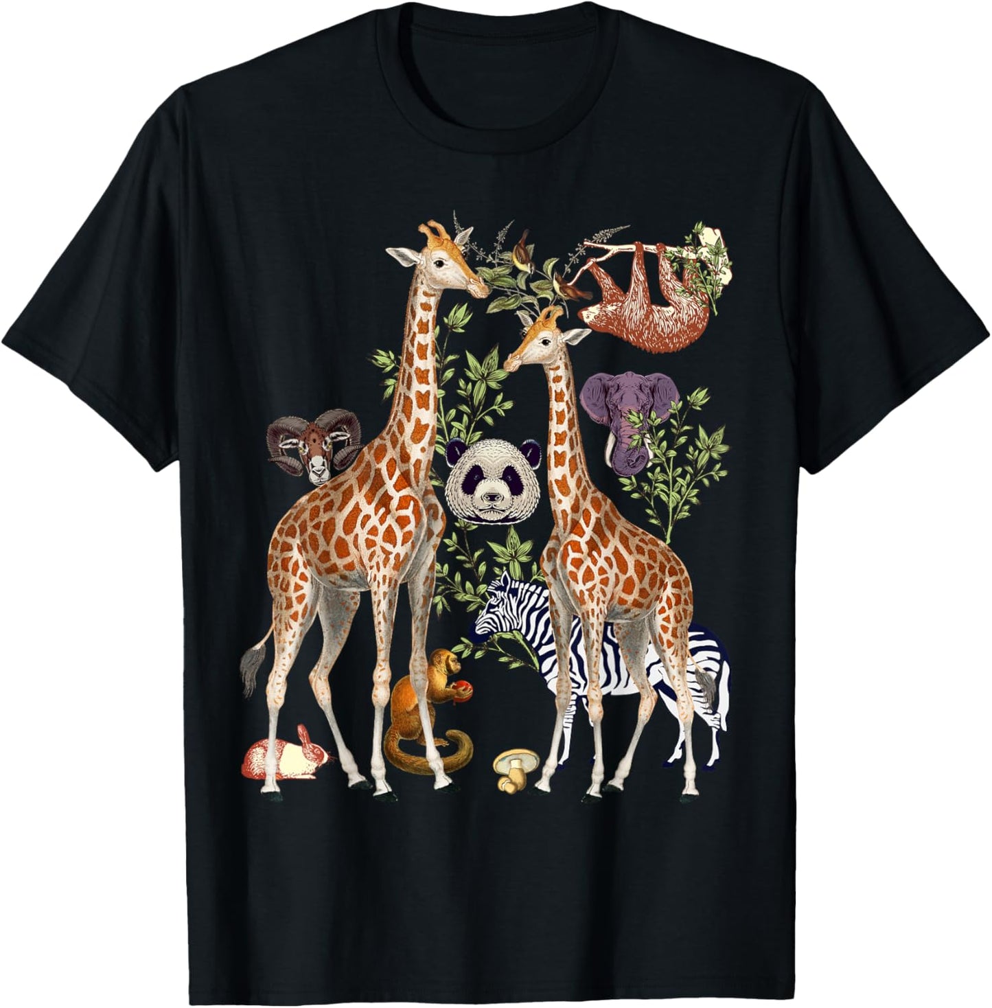 Jungle Animal Wildlife Safari Zoo Theme Wild Animals Forest T-Shirt - T-Shirt | Black