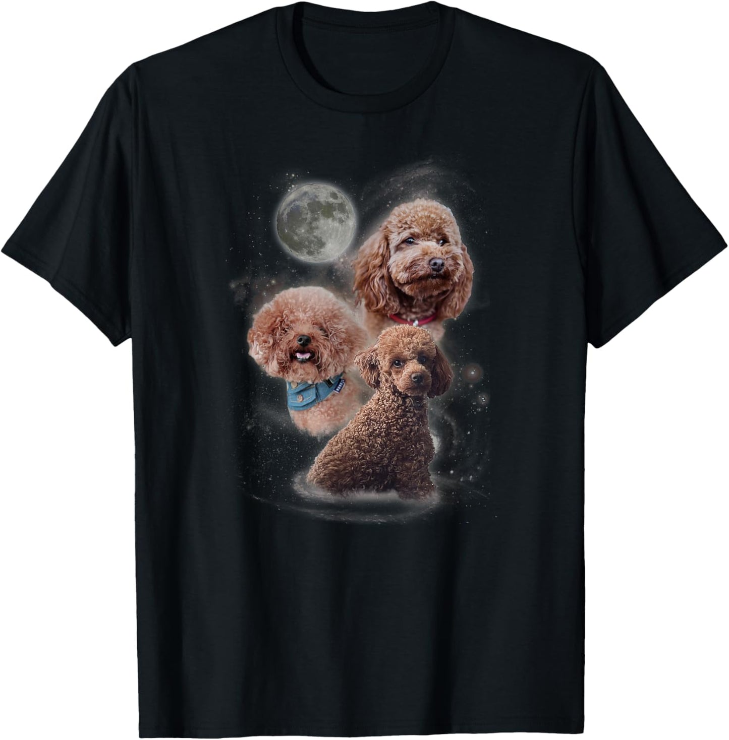 Howling at the Moon Shirt - Funny Poodle Shirt - Poodle T-Shirt - T-Shirt | Black