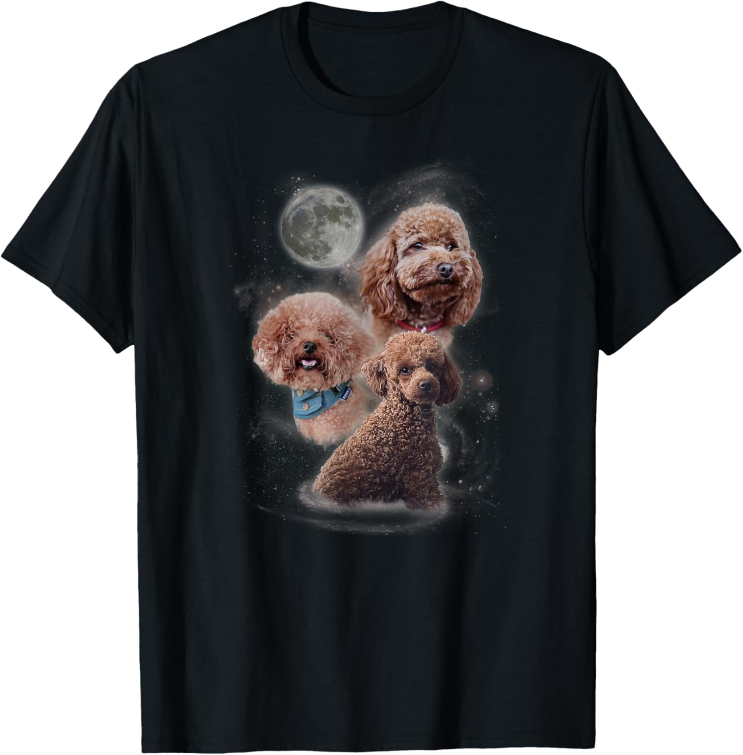 Howling at the Moon Shirt - Funny Poodle Shirt - Poodle T-Shirt - T-Shirt | Black