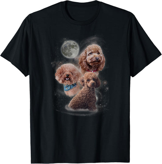 Howling at the Moon Shirt - Funny Poodle Shirt - Poodle T-Shirt - T-Shirt | Black