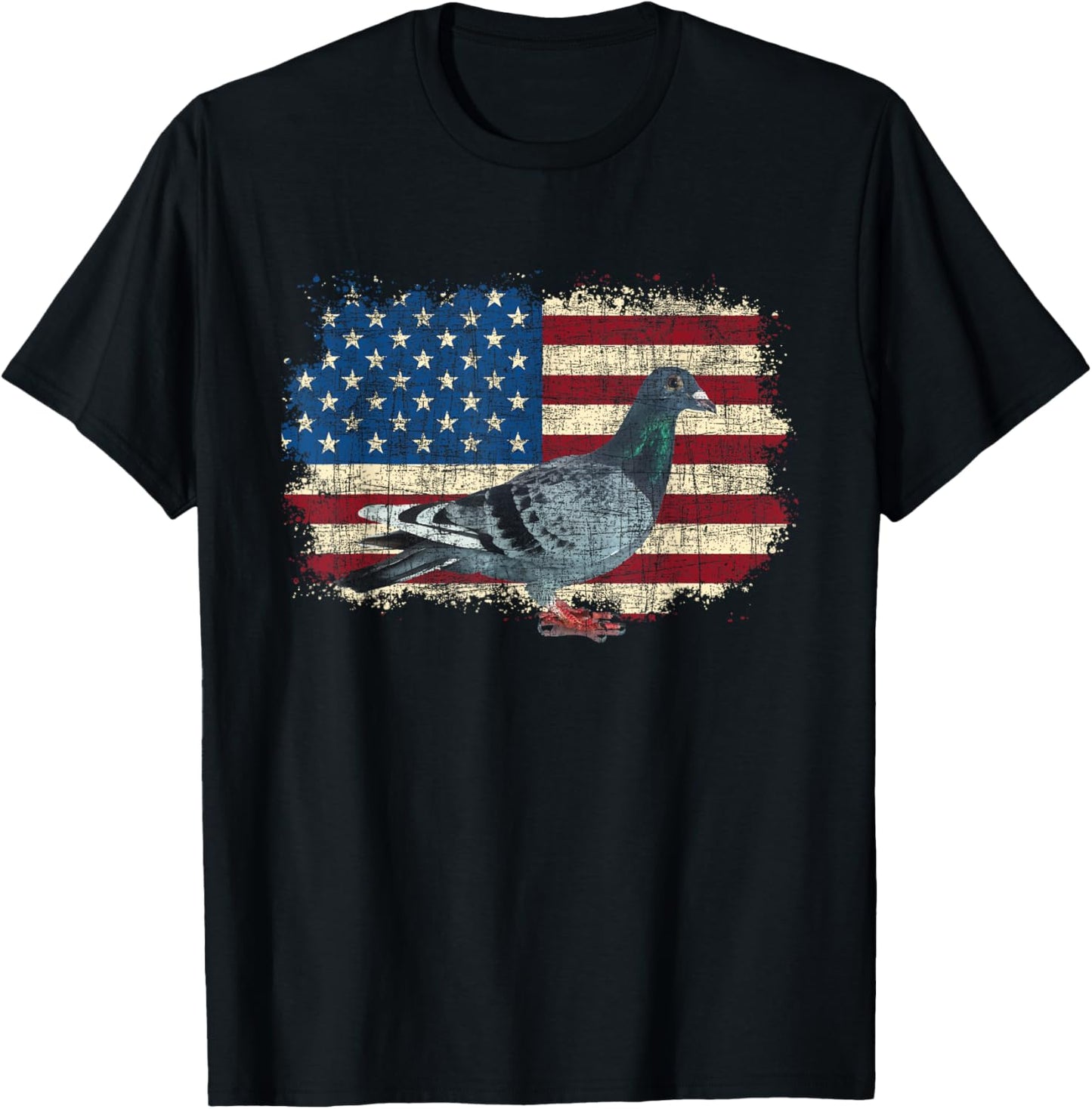 Patriotic Pigeon - 4th Of July Fourth Pigeon Breeder Racing T-Shirt - T-Shirt | Black