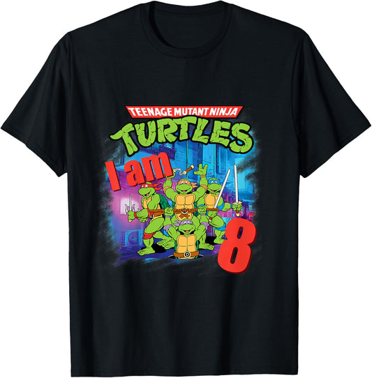 Mademark x Teenage Mutant Ninja Turtles - Kids Original Teenage Mutant Ninja Turtles Classic 8th Birthday T-Shirt - T-Shirt | Black