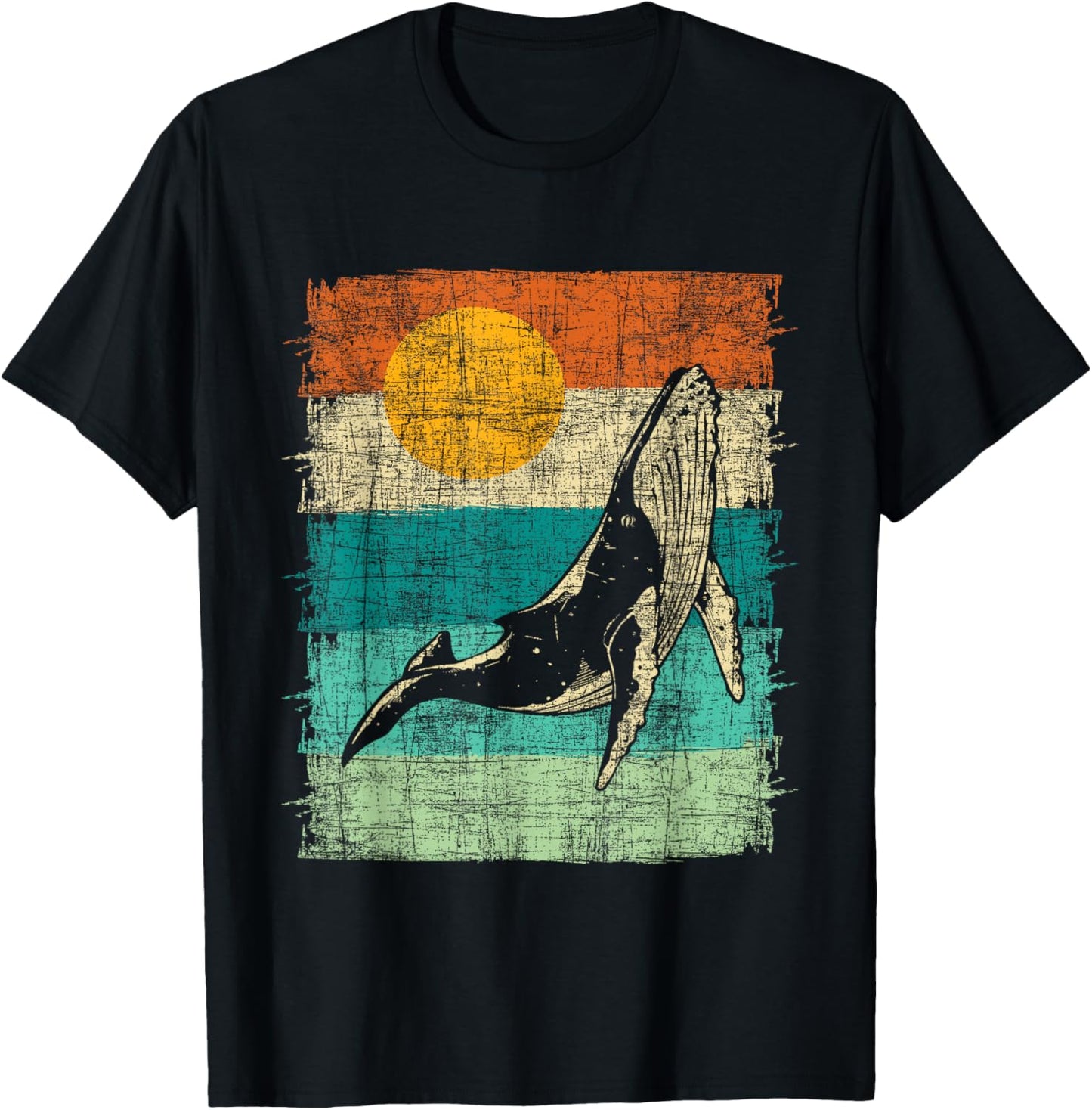Retro Whale Lover - Marine Biologist Aquarist Whales Animal T-Shirt - T-Shirt | Black