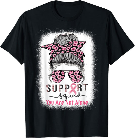 Breast Cancer Warrior Support Squad Breast Cancer Awareness T-Shirt - T-Shirt | Black
