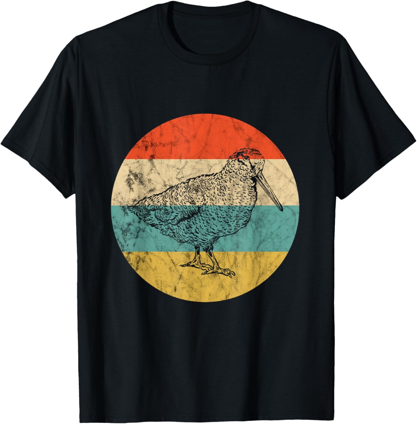 Woodcock Retro Vintage Timberdoodle Woodcock Lover Bogsucker T-Shirt - T-Shirt | Black